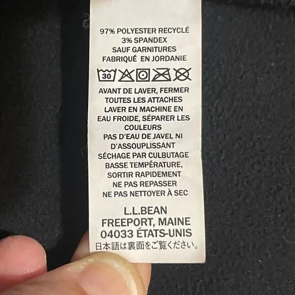 LL Bean Men's Windproof Performance Jacket Softshell Fleece Lined Coat XL Black
